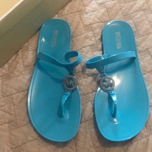 Michael Kors Jelly Sandals sz 10 Aquamarine NWB